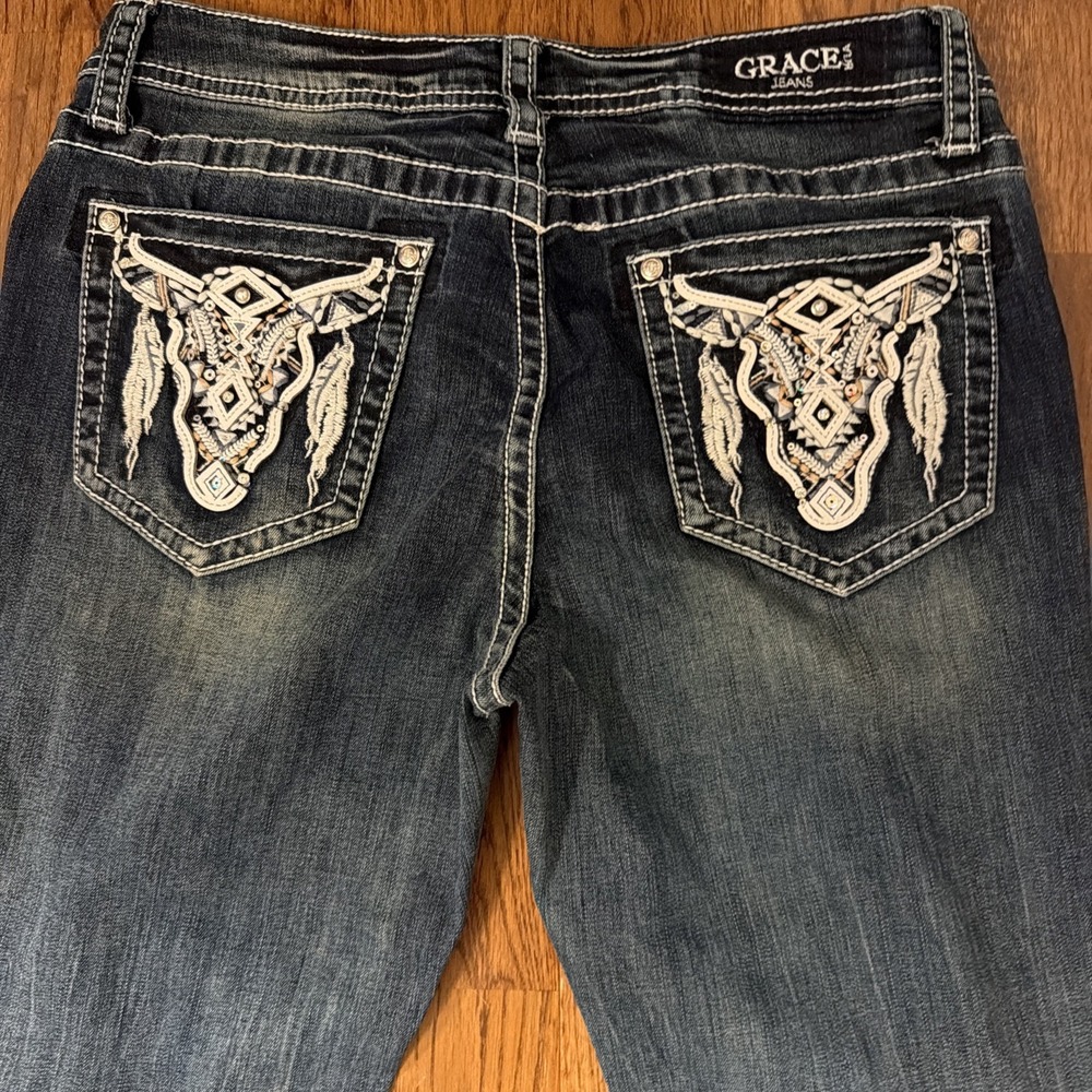 Grace In LA  Jeans Boot Cut Stretch Mid Rise Women's Sz 29x33